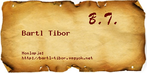 Bartl Tibor névjegykártya